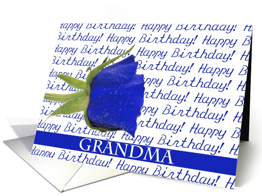 grandma Happy Birthday Blue Rose card (601166)