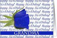 grandma Happy Birthday Blue Rose card