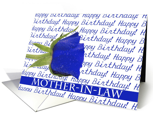 Mother-in-Law Happy Birthday Blue Rose card (601171)