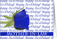 Mother-in-Law Happy Birthday Blue Rose card