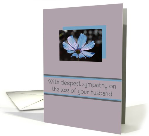loss of husband blue cosmos sympathy card (603658)