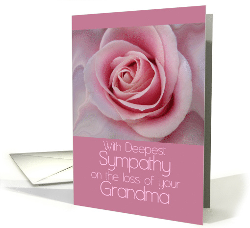Sympathy Loss of Grandma Pink Rose card (604401)
