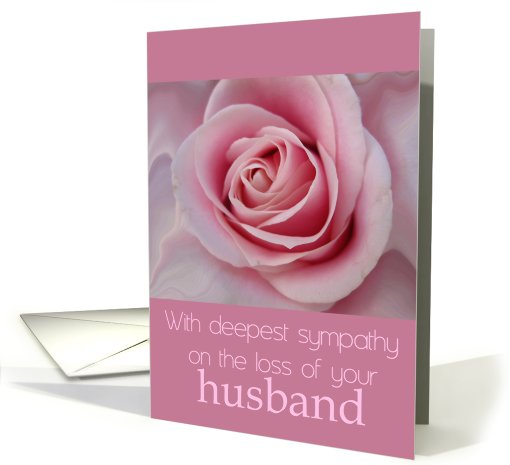 loss of husband pink rose sympathy card (604405)