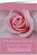 loss of husband pink rose sympathy card