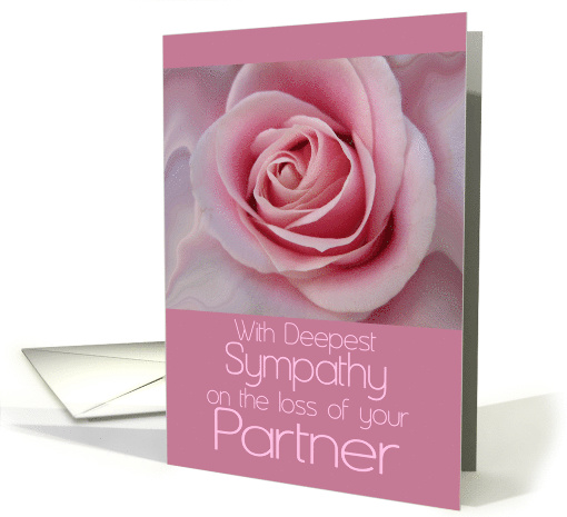 Sympathy loss of Partner Big Pink Rose card (604652)