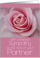 Sympathy loss of Partner Big Pink Rose card