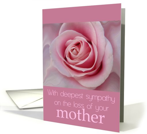 loss of mother pink rose sympathy card (604675)