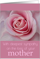 loss of mother pink rose sympathy card