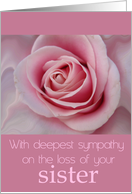 loss of sister pink rose sympathy card