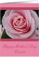 Cousin Happy Mother’s Day Pink Rose card