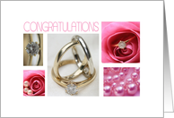 congratulations on wedding day - pink wedding collage card