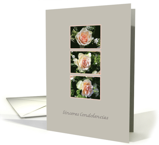 Spanish Sympathy Three Pink Roses card (618551)