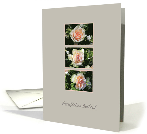 German Sympathy Three Pink Roses card (618557)