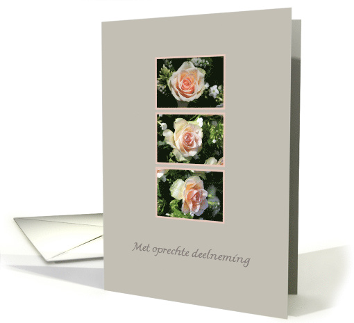 Dutch Sympathy Three Pink Roses card (618560)