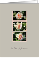 In Lieu of Flowers Three Pink Roses card