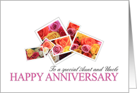 Aunt & Uncle Happy Anniversary Mixed Rose Bouquet card