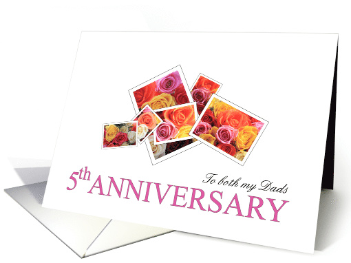 Both my Dads 5th Anniversary Mixed Rose Bouquet card (628553)