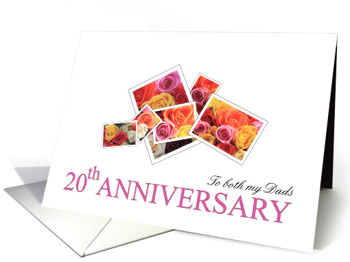 Both my Dads 20th Anniversary Mixed Rose Bouquet card (629114)