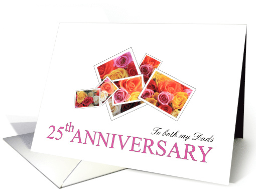 Both my Dads 25th Anniversary Mixed Rose Bouquet card (629123)