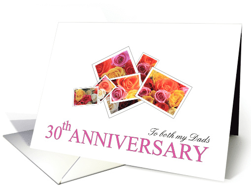 Both my Dads 30th Anniversary Mixed Rose Bouquet card (629133)