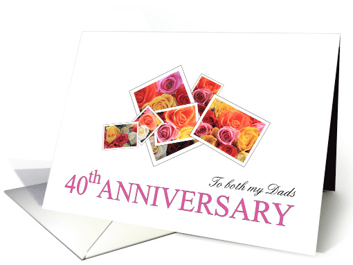 Both my Dads 40th Anniversary Mixed Rose Bouquet card (629640)