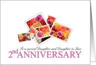 Daughter & Daughter in Law 2nd Anniversary Mixed Rose Bouquet card