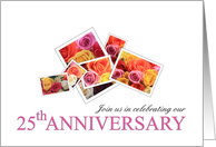 25th Anniversary Invitation Rose Bouquet Retro Instant Camera Style card