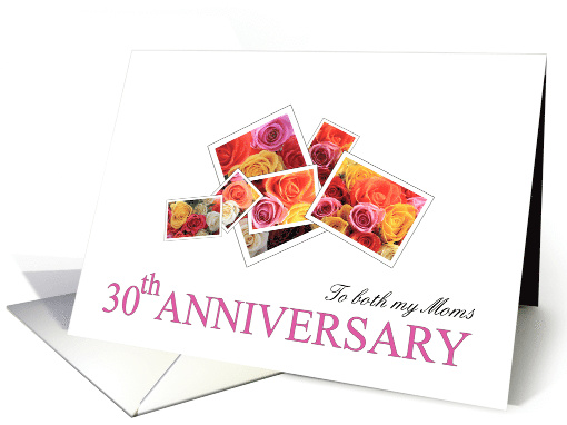 Both my Moms 30th Anniversary Mixed Rose Bouquet card (634030)