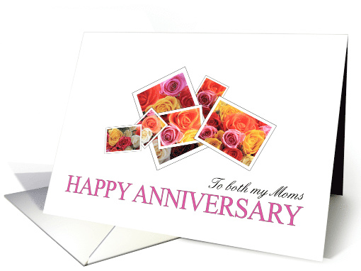 Both my Moms Happy Anniversary Mixed Rose Bouquet card (634078)