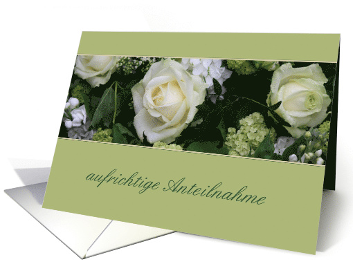 German Sympathy White Roses card (636561)