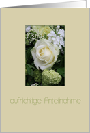 German Sympathy White Rose card