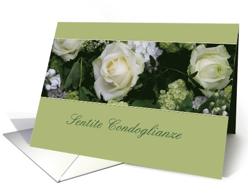 Italian Sympathy White Roses card (636581)