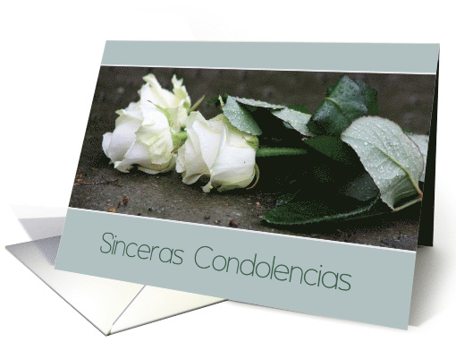 Spanish Sympathy White Roses card (636587)