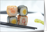 Japanese Sushi and chopsticks Blank Any Occasion card