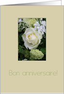 French wedding anniversary card, white roses card