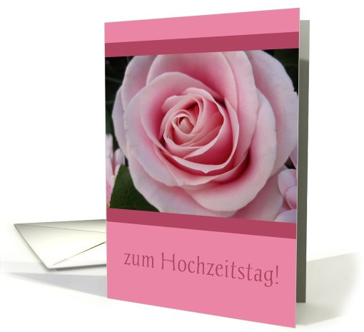 German wedding anniversary card, pink rose card (664929)
