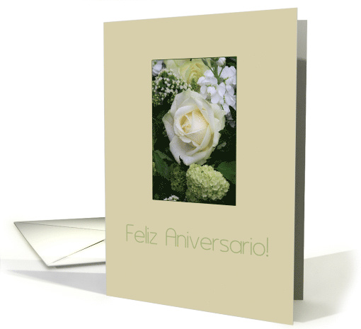 Spanish Wedding Anniversary White Rose card (665092)