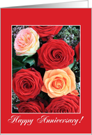 Wedding Anniversary Pink and Red Roses card
