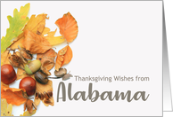 Alabama Thanksgiving Wishes Fall Foliage card