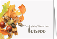 Iowa Thanksgiving Wishes Fall Foliage card