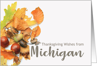 Michigan Thanksgiving Wishes Fall Foliage card