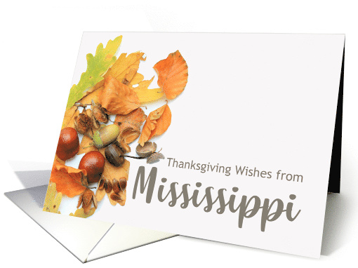 Mississippi Thanksgiving Wishes Fall Foliage card (668193)