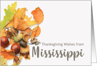 Mississippi Thanksgiving Wishes Fall Foliage card