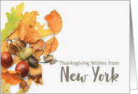 New York Thanksgiving Wishes Fall Foliage card