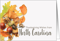 North Carolina Thanksgiving Wishes Fall Foliage card