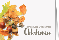 Oklahoma Thanksgiving Wishes Fall Foliage card