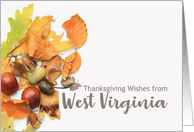 West Virginia Thanksgiving Wishes Fall Foliage card