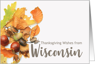 Wisconsin Thanksgiving Wishes Fall Foliage card