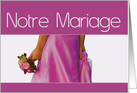 bride & bouquet, French wedding invitation card