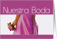 bride & bouquet, Spanish wedding invitation card